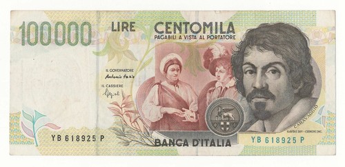 100000 lire caravaggio - lire,