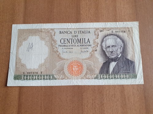 Banconota 100000 lire manzoni - 100000,