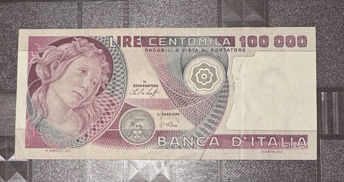 100000 lire botticelli - lire, decreto