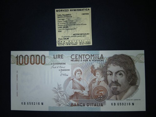 100000 lire caravaggio - 100000,