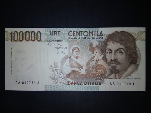 100000 lire caravaggio - 100000,