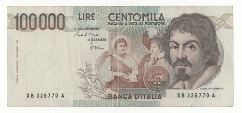 100000 lire caravaggio - lire,