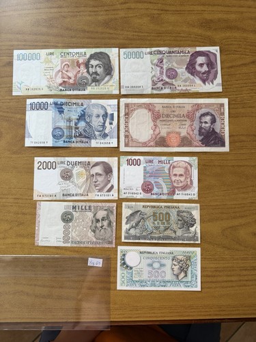 Lotto banconote lire 100000 - 9,