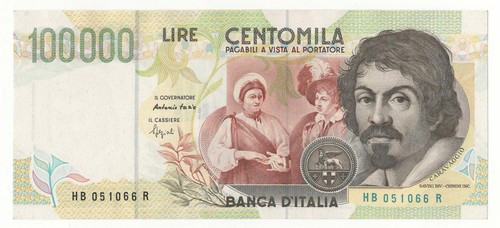 100000 lire caravaggio - 100000,