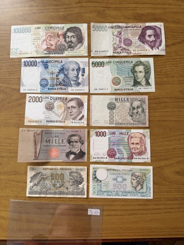 Lotto banconote lire 100000 - 10,
