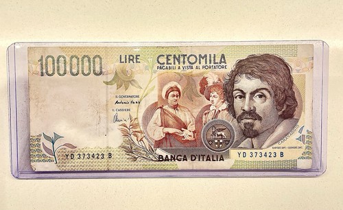 100000 lire caravaggio come - 100000,