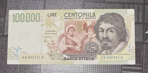 100000 lire caravaggio tipo - caravaggio, ii
