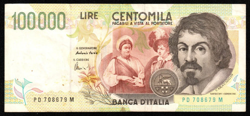 100000 lire caravaggio - lire, 2°