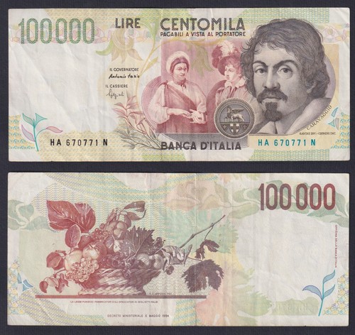Banconota italia 100000 lire - banconota,