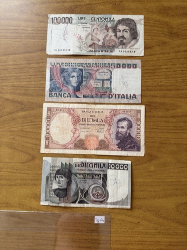 Lotto banconote lire - 4, 100000