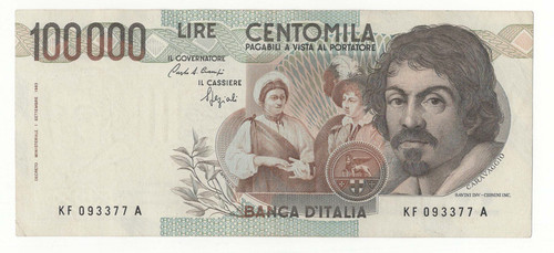 100000 lire caravaggio - lire,
