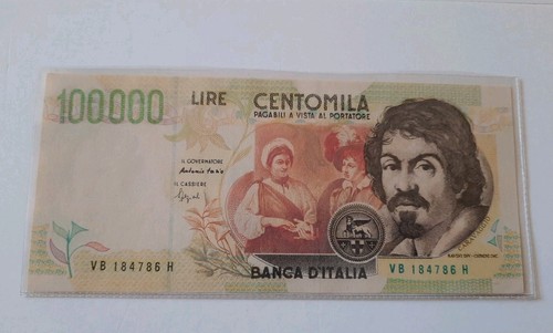 100000 lire caravaggio falso - 100000,