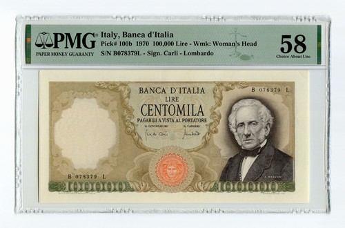 Italy 100000 lire - lire, manzoni
