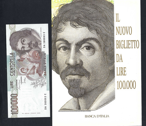 100000 lire caravaggio iº - 100000,