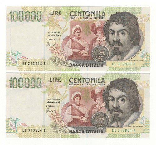 100000 lire caravaggio - lire,