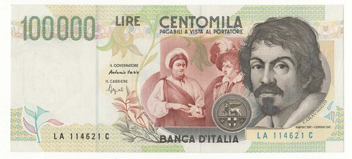 100000 lire caravaggio - caravaggio, ii°