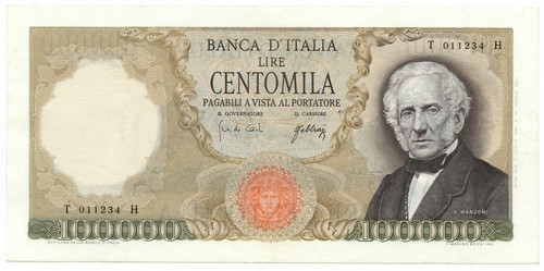 100000 lire alessandro manzoni - lire,