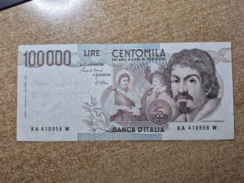 100000 lire caravaggio tipo - lire, 1