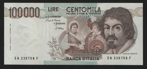 100000 lire caravaggio - 100000,