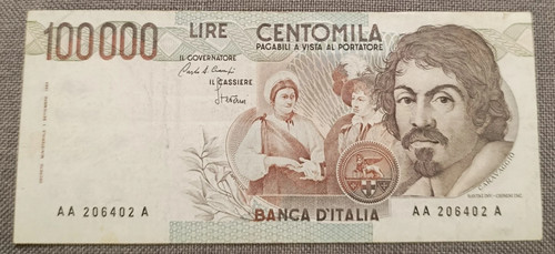 100000 lire caravaggio - caravaggio, 1°