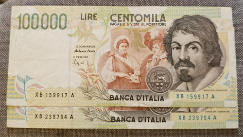 100000 lire caravaggio - caravaggio, 2°