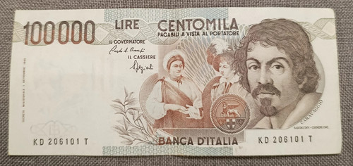 100000 lire caravaggio - caravaggio, 1°