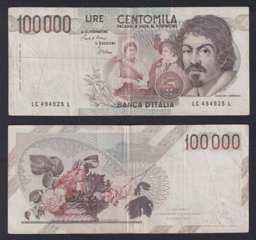 Banconota italia 100000 lire - italia,
