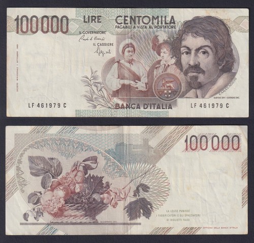 Banconota italia 100000 lire - italia,