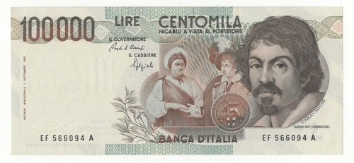 100000 lire caravaggio - caravaggio,