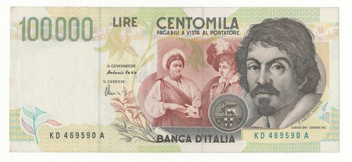 100000 lire caravaggio - 100000, ii°