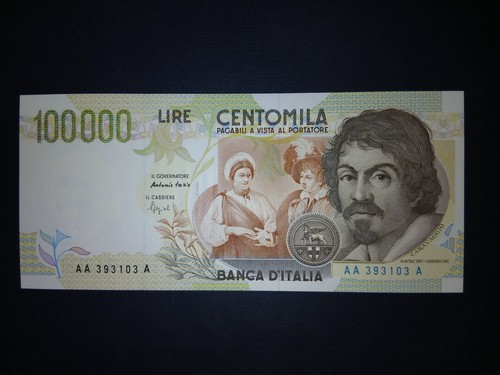 100000 lire caravaggio - lire,