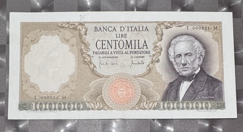 100000 lire manzoni decreto - lire,