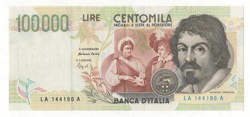 100000 lire caravaggio - 100000, ii°