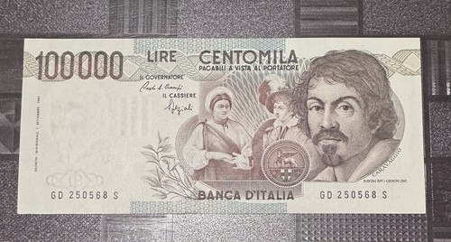 100000 lire caravaggio tipo - caravaggio,