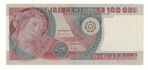 100000 lire botticelli decr - lire,