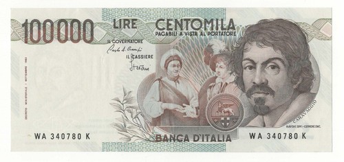 100000 lire caravaggio - 100000,