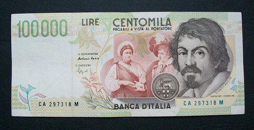 100000 lire 1994 - , caravaggio