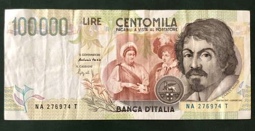 100000 lire caravaggio tipo - caravaggio,