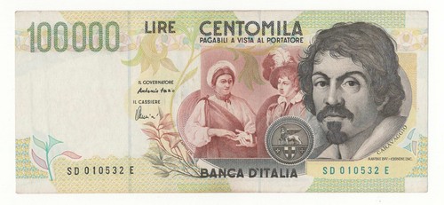 100000 lire caravaggio - 100000,