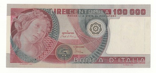 100000 lire botticelli decr - 100000,